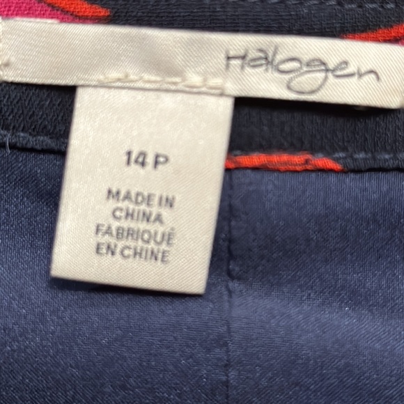 HALOGEN NORDSTROM Women’s Lips Kiss Pattern Cap Sleeve Pleated Dress Size 14p - Picture 5 of 6